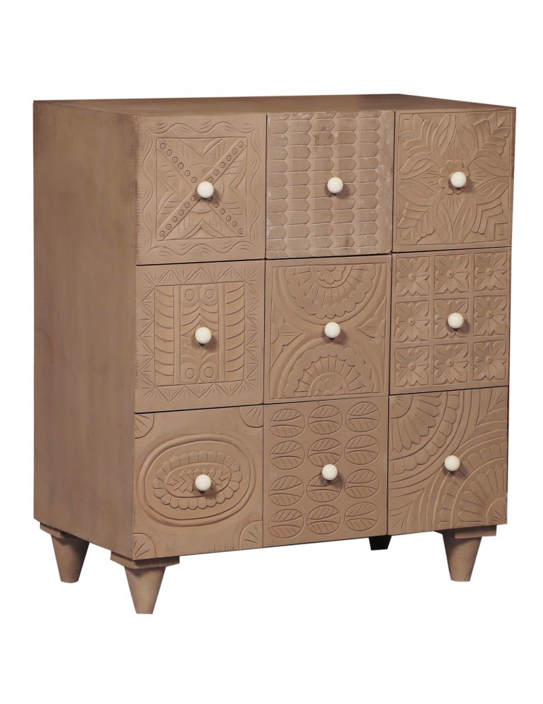 Commode 9 Tiroirs Rajkot Bois Marron g38039brown