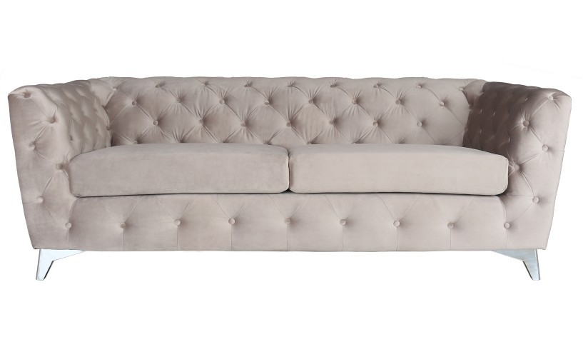 Canape 3 Places Cantaro Velours Taupe Lf33833puttyvelvet