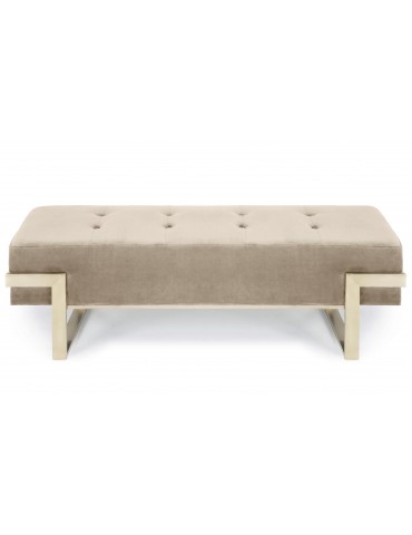 Banquette Istanbul Velours Taupe Pieds Or lsr19126puttyvelvet