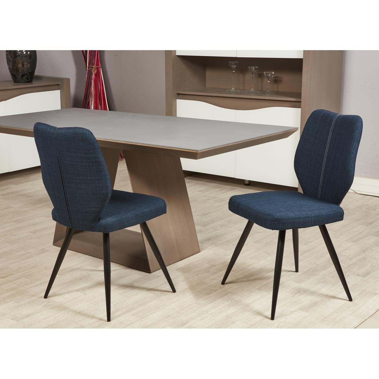 Lot de 2 chaises de salle à manger gigi bleu 52868BU