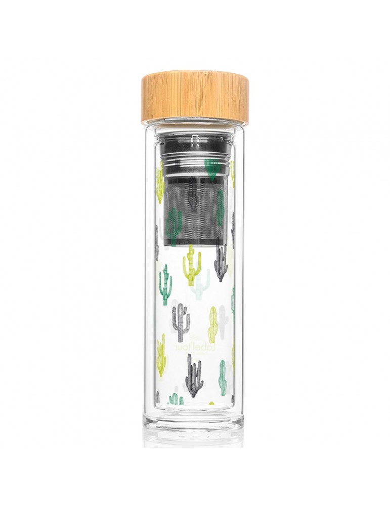 Bouteille infuseur nomade a the ou a fruits 400ml - Cactus LTINF23