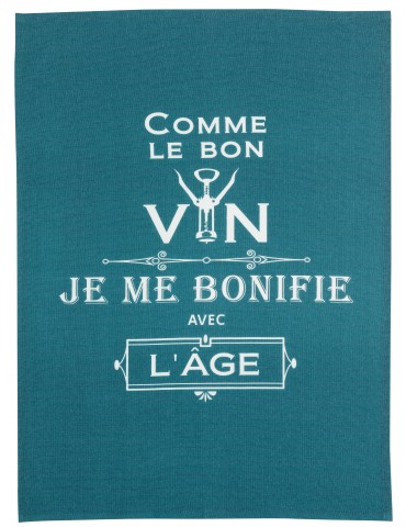 Torchon Message Comme le bon vin Paon 70 x 50 7125025000Winkler