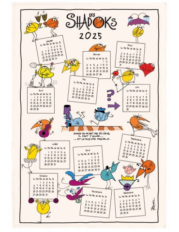 Torchon Shadoks Calendrier 2025 Ecru 48 x 72 2031025000Winkler