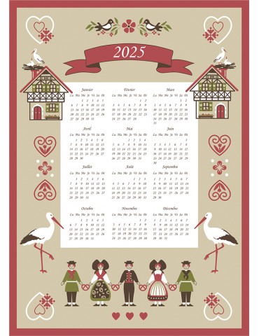 Torchon Calendrier 2025 Hisla Beige 50 x 70 6383025000Winkler