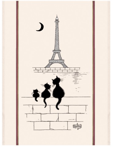 Grand Torchon Dubout Chats Tour Eiffel Ecru 60 X 80 3051107000Winkler