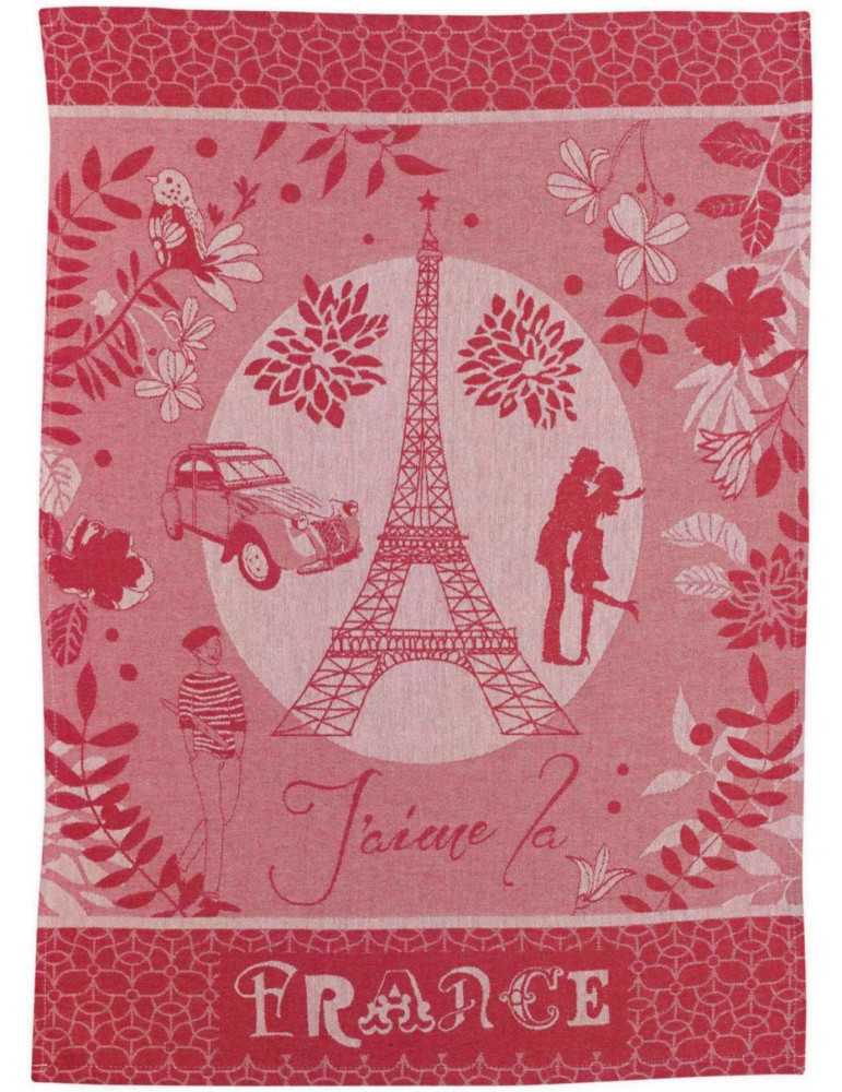 Torchon jacquard Tour Eiffel Rouge 50 x 70 2028030000Winkler