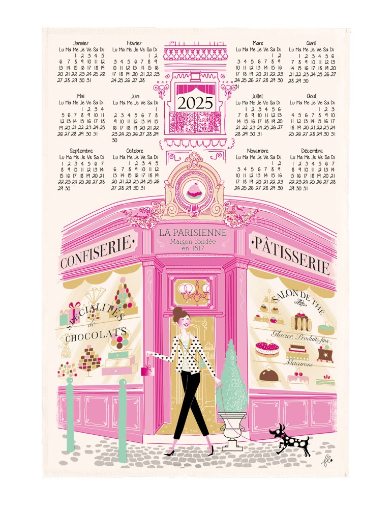 Torchon Façade pâtisserie calendrier 2025 Ecru 48 x 72 2388025000Winkler