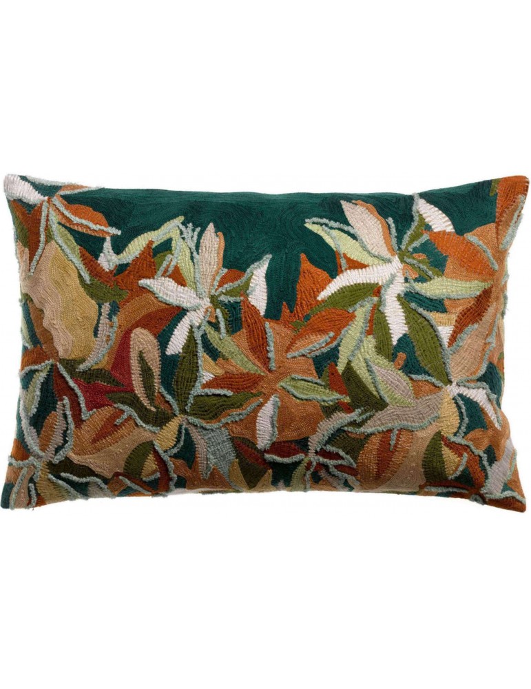 Coussin brodé Alina Pétrole 40 x 65 1983068000Vivaraise