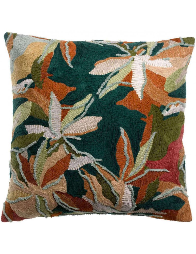 Coussin brodé Alina Pétrole 45 x 45 1980068000Vivaraise