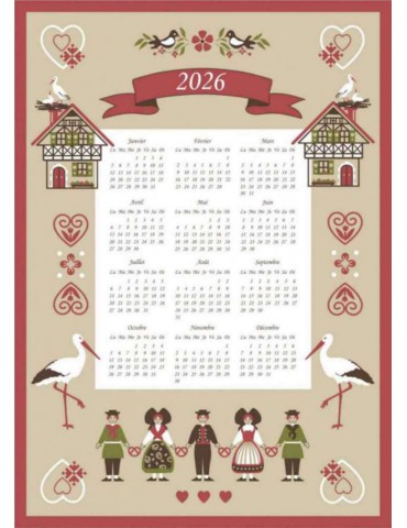 Torchon Calendrier 2026 Hisla Blanc 50 x 70 6383026000Winkler