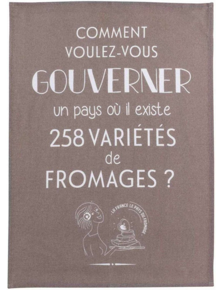 Torchon Gouverner et fromages Gris 50 x 70 8849072000Winkler