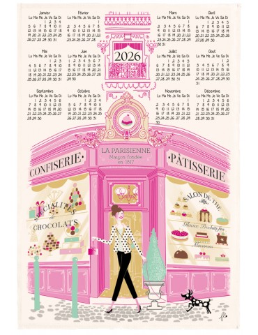 Torchon Façade pâtisserie Calendrier 2026 Ecru 48 x 72 2388026000Winkler