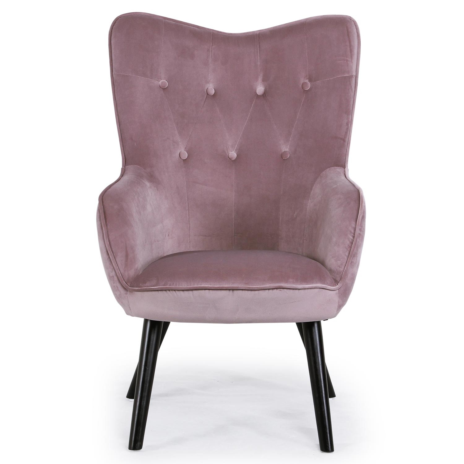 Fauteuil scandinave Klarys Velours Rose 8801vrose