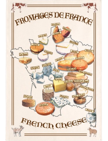 Torchon Carte Fromages Ecru 72 X 48 8491065000Winkler