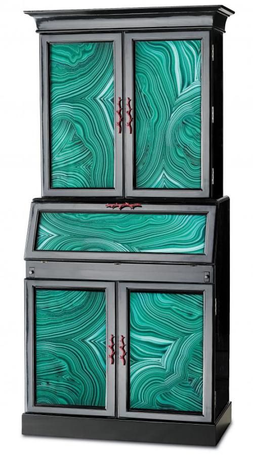 secretaire portes malachite